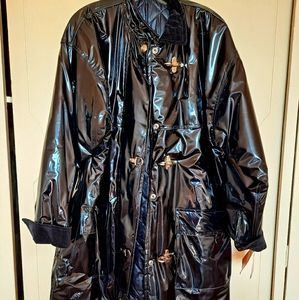 DownTown Black Vinyl All-Weather Insulated Coat